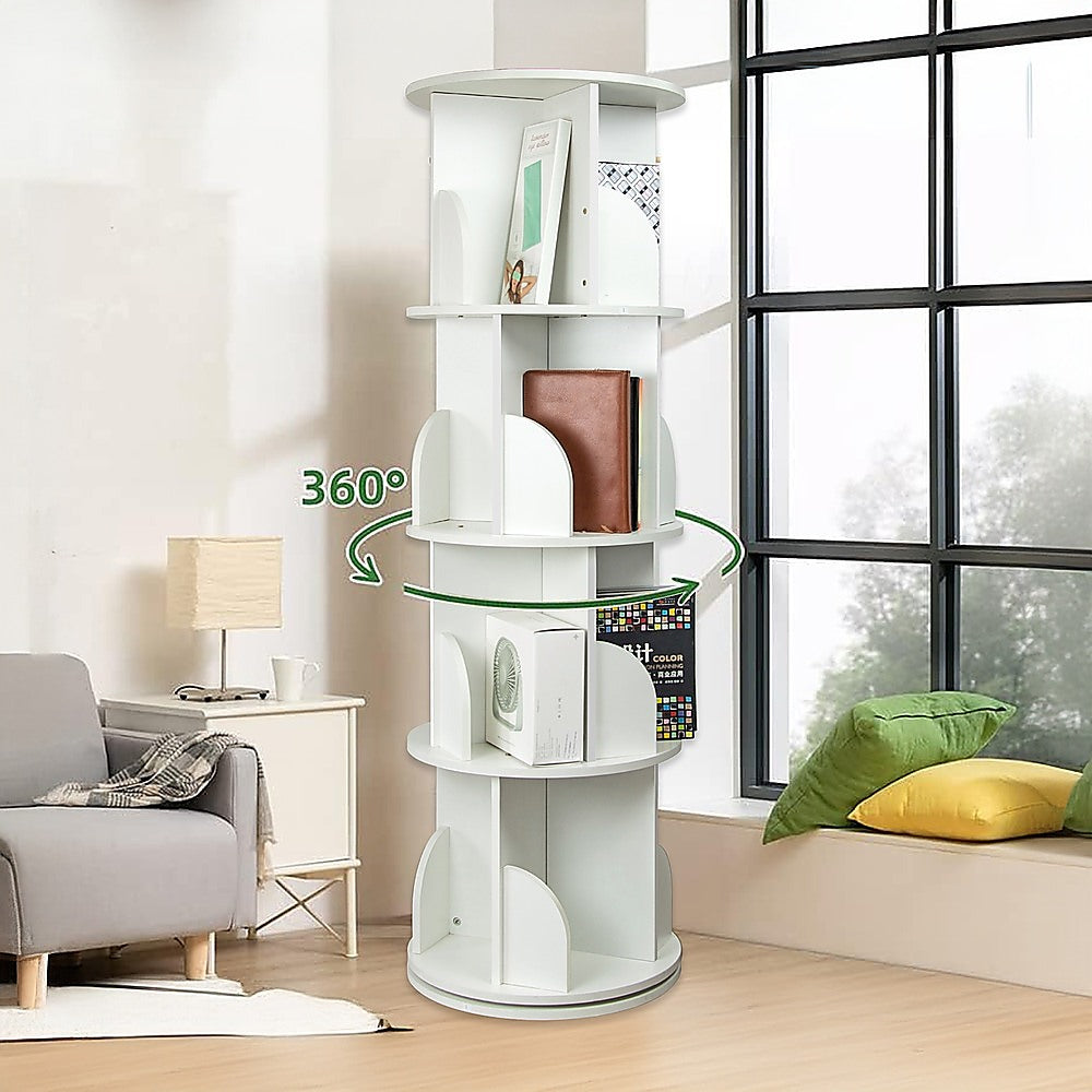 360-degree Rotating 4 Tier Display Shelf Bookcase Organiser-Bookcases & Shelves-PEROZ Accessories