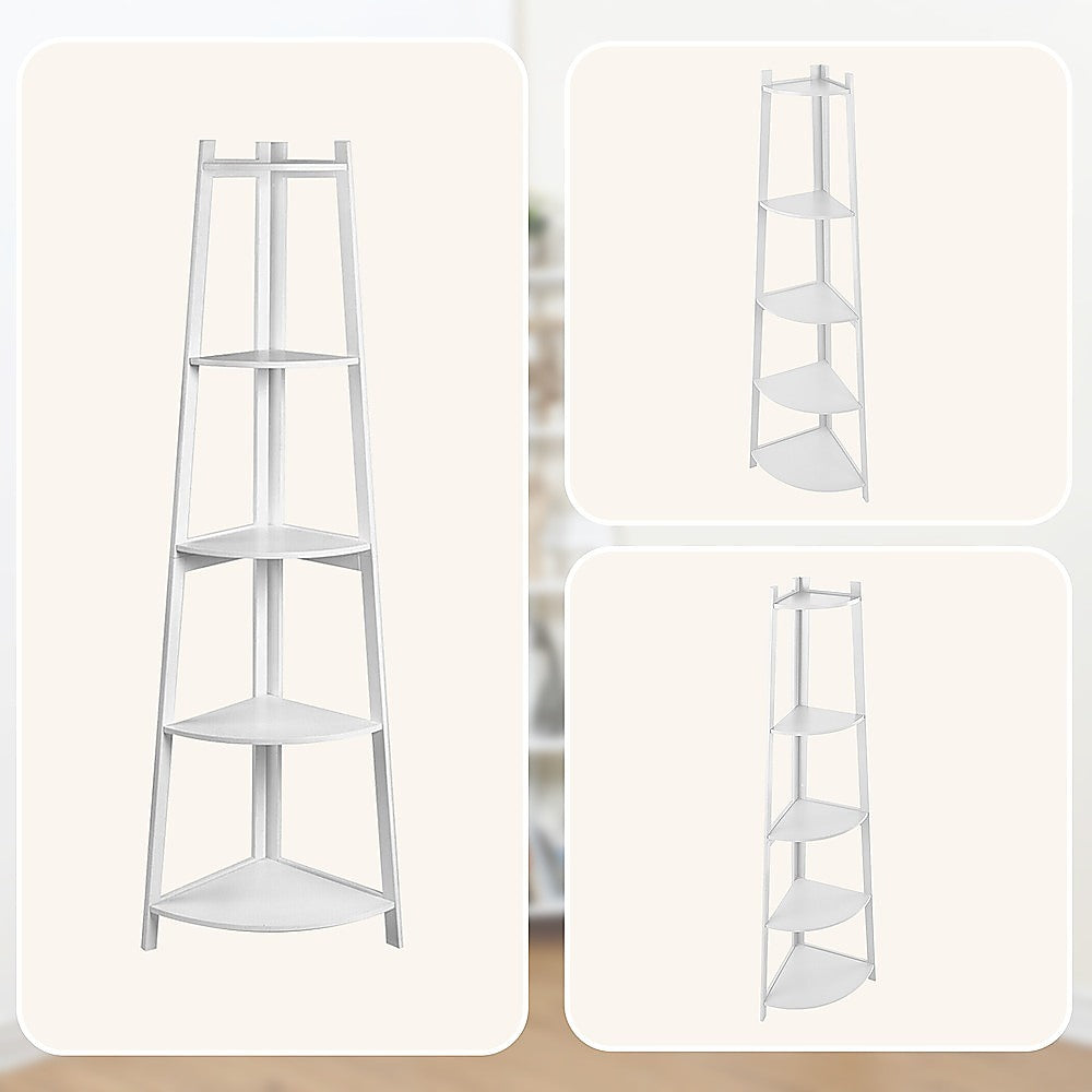 Corner Ladder Shelf Bookcase Display Storage Unit-Bookcases & Shelves-PEROZ Accessories