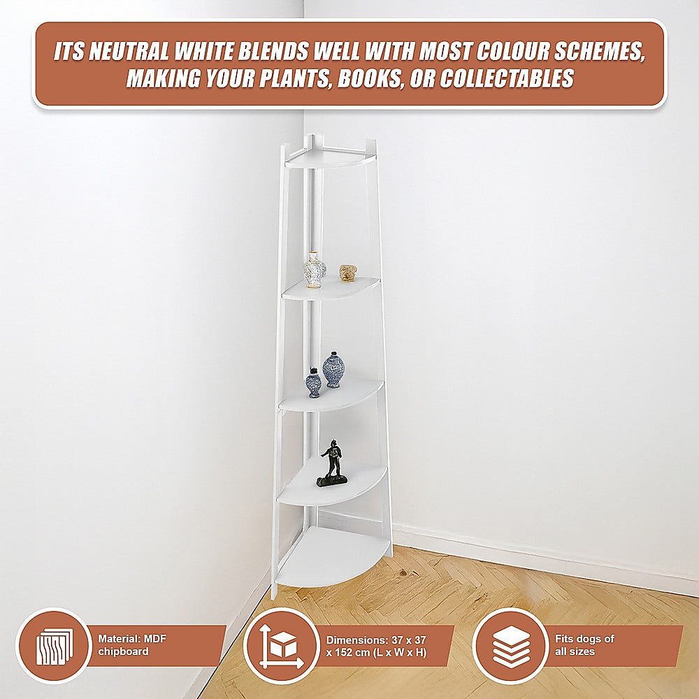 Corner Ladder Shelf Bookcase Display Storage Unit-Bookcases & Shelves-PEROZ Accessories