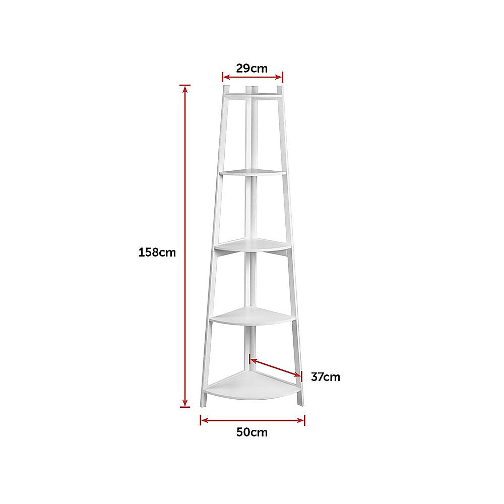 Corner Ladder Shelf Bookcase Display Storage Unit-Bookcases & Shelves-PEROZ Accessories