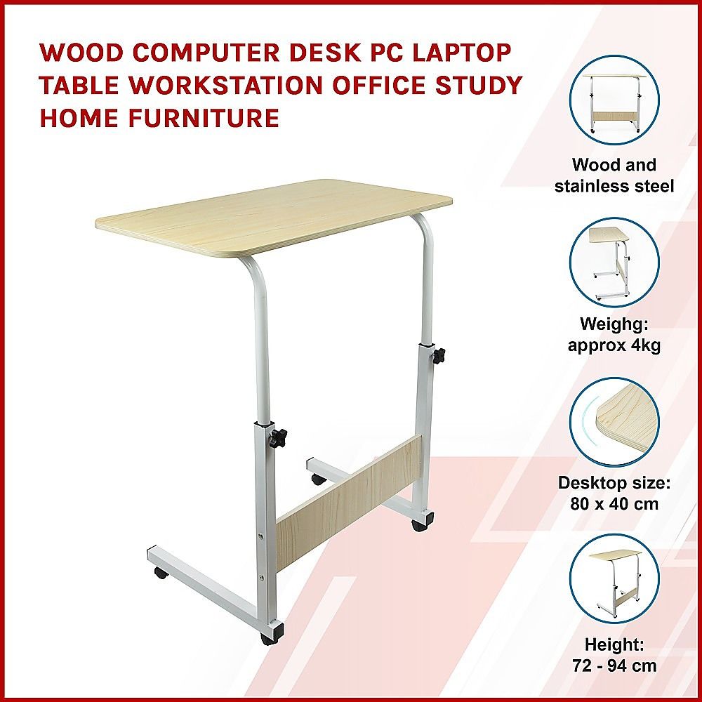 Wood Computer Desk PC Laptop Table Workstation Office Study Home Furniture-Office Desks-PEROZ Accessories
