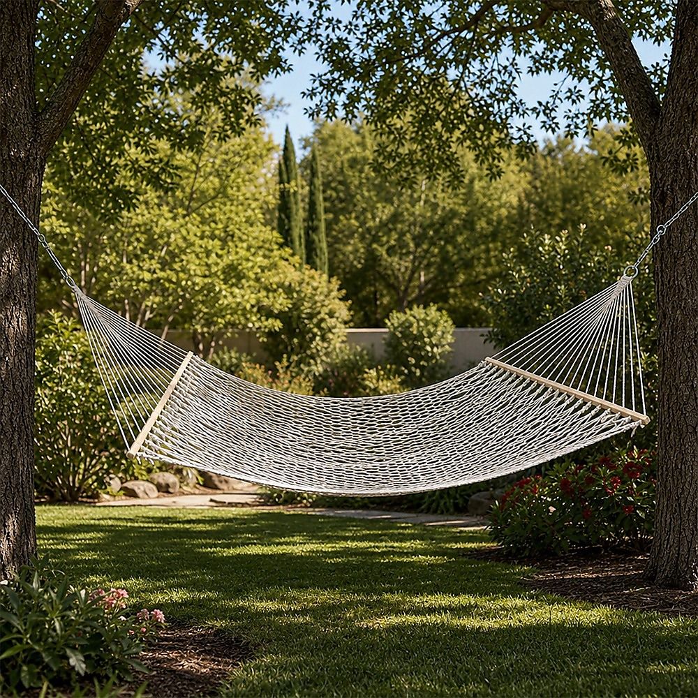 4m Traditional Cotton Rope Hammock with Hanging Hardware-Hammock-PEROZ Accessories