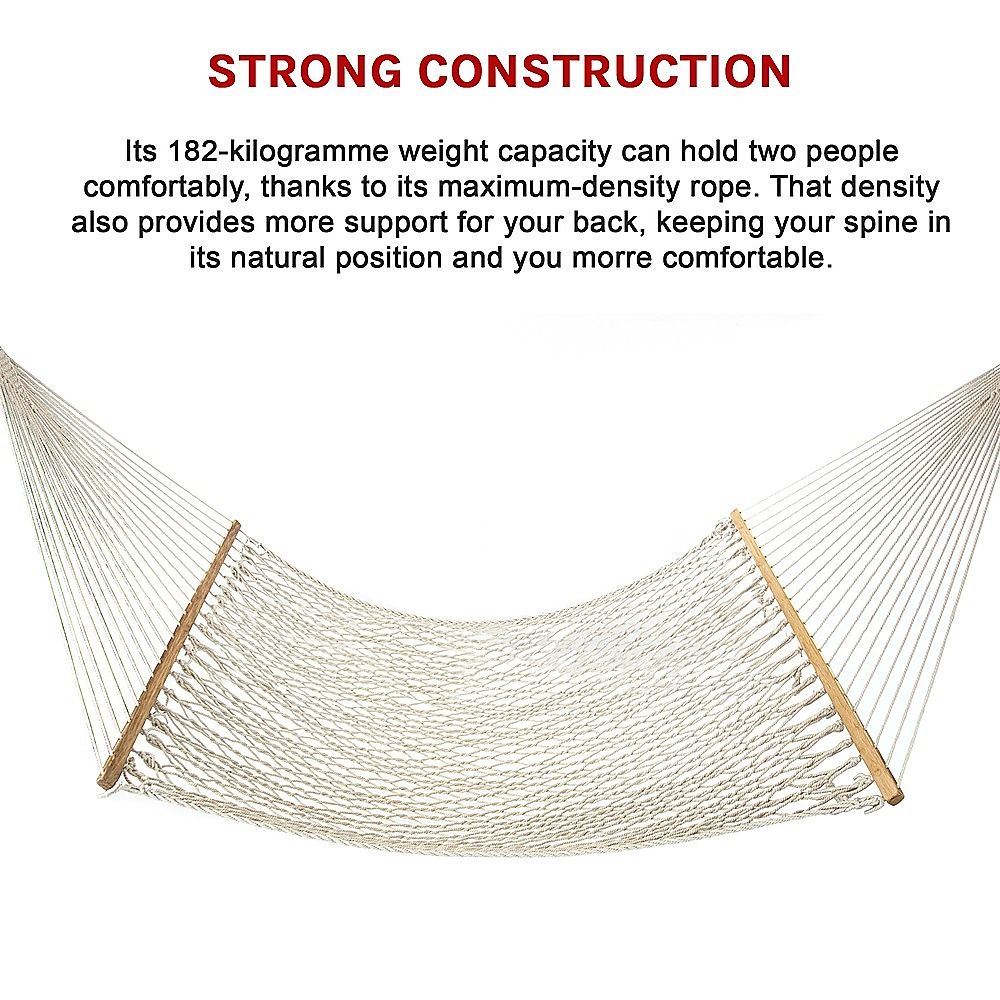 4m Traditional Cotton Rope Hammock with Hanging Hardware-Hammock-PEROZ Accessories