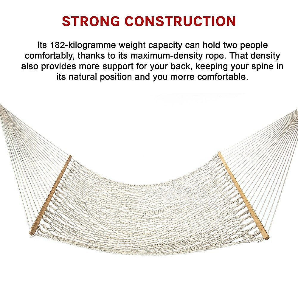 4m Traditional Cotton Rope Hammock with Hanging Hardware-Hammock-PEROZ Accessories
