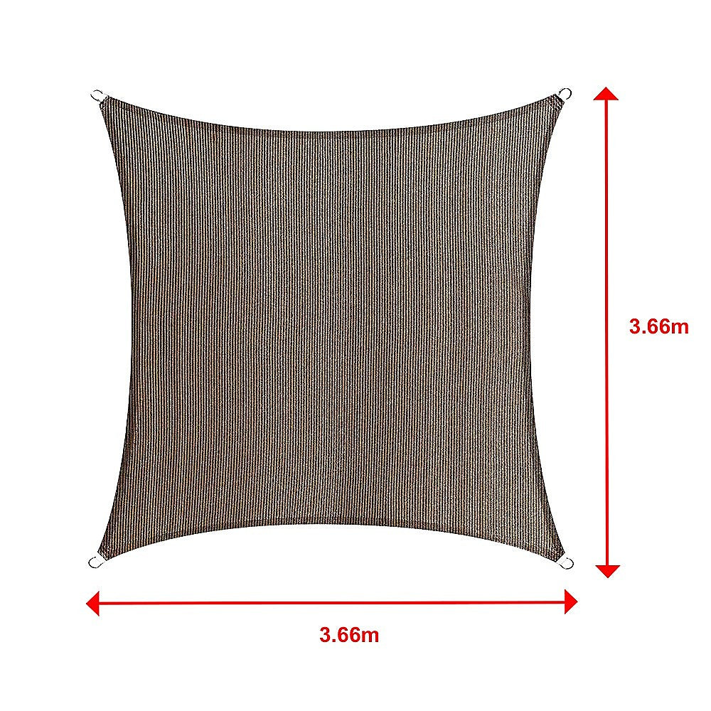 Rectangle Sun Shade Sail Fabric Garden Patio Pool Awning Canopy Cover Coffee-Home & Garden > Shading > Canopies & Gazebos-PEROZ Accessories