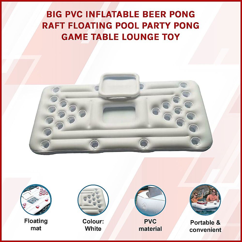 Big PVC Inflatable Beer Pong Raft Floating Pool Party Pong Game Table Lounge Toy-Water Play Toys-PEROZ Accessories