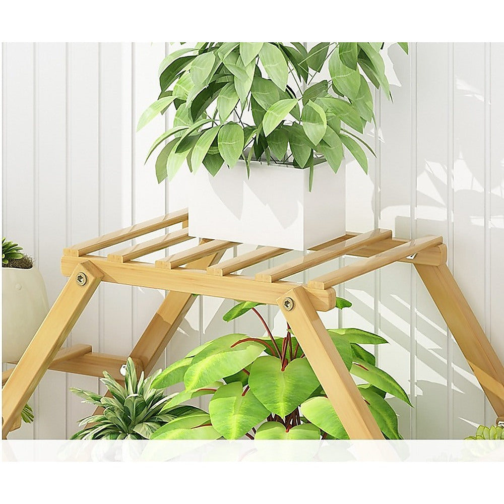 Bamboo Multilayer Flower Plant Bonsai Rack Shelf Stand Porch Lawn Patio-Furniture > Office-PEROZ Accessories