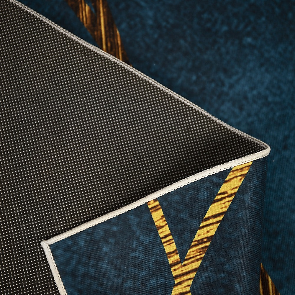 200x300cm Large Floor Teal Blue Rug – Modern Area Carpet for Bedroom, Living Room, Lounge or Home Décor Mat-Furniture > Office-PEROZ Accessories