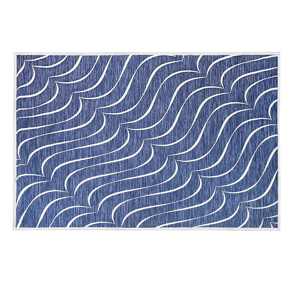 Large Floor Rug – 200x300cm Blue Rug (Waves Style)-Furniture > Office-PEROZ Accessories