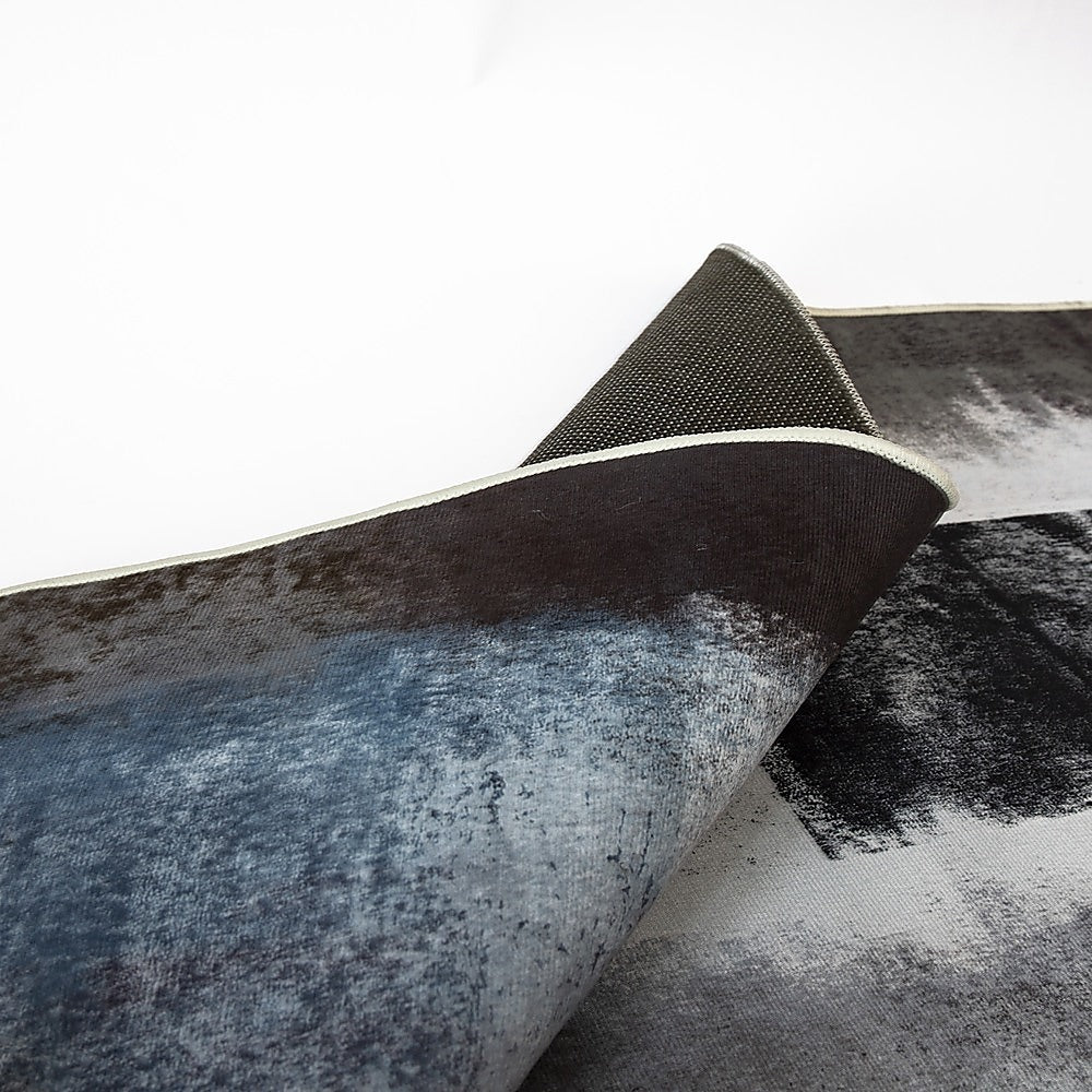 200x300cm Large Floor Blue Abstract Rug – Modern Area Carpet for Bedroom, Living Room, Lounge or Home Décor Mat-Furniture > Office-PEROZ Accessories