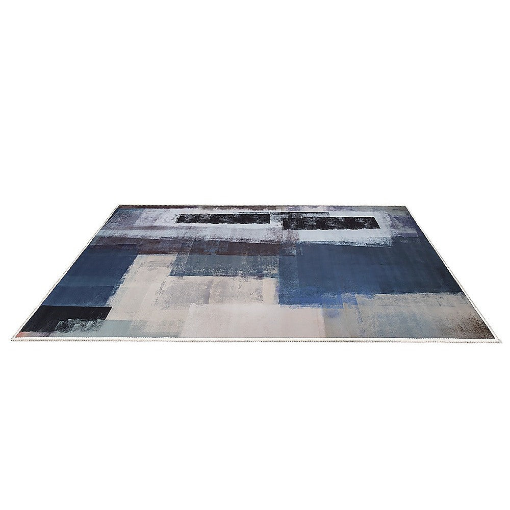 200x300cm Large Floor Blue Abstract Rug – Modern Area Carpet for Bedroom, Living Room, Lounge or Home Décor Mat-Furniture > Office-PEROZ Accessories