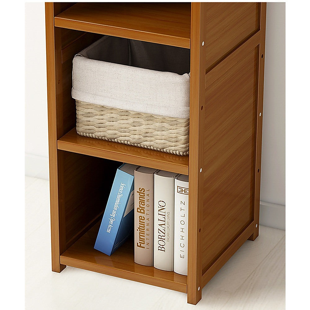 Bamboo Adjustable Shelf Bookcase Display Storage Rack Stand Livingroom Bedroom Set-Bookcases & Shelves-PEROZ Accessories