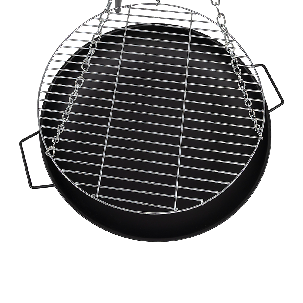 Tripod Garden Fire Pit BBQ Barbecue Cast Iron & Steel Fire Pit Bowl Round-BBQs-PEROZ Accessories