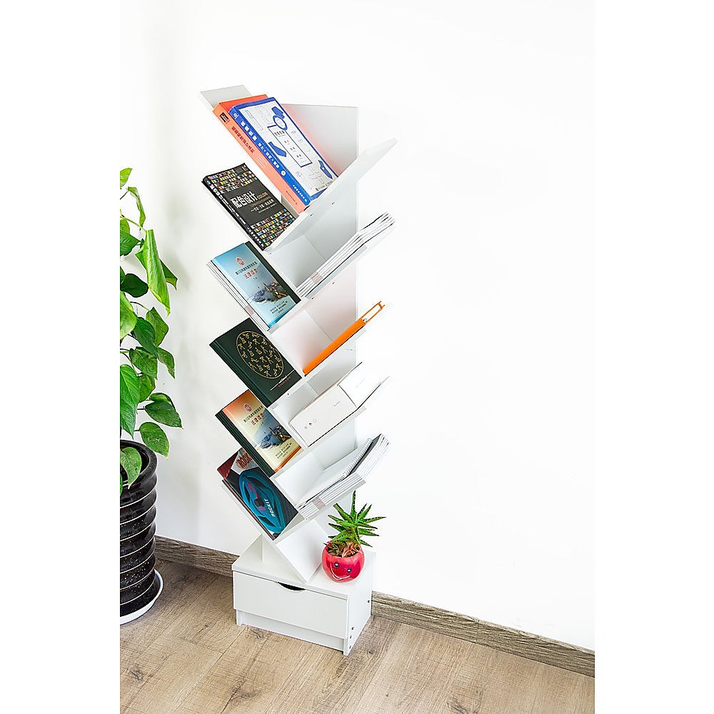 Tree Bookshelf Bookcase Book Organizer 12-Tier Multipurpose Shelf Display Racks-Bookcases & Shelves-PEROZ Accessories