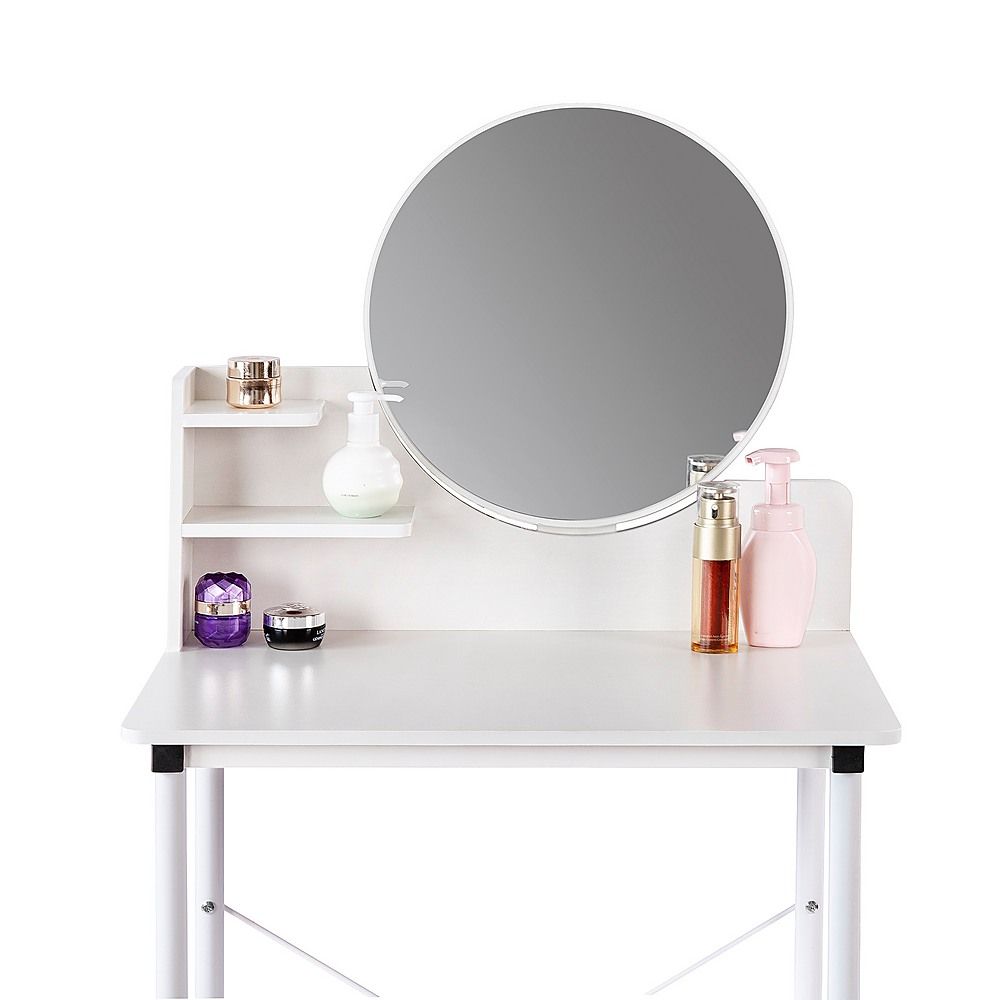 White Dressing Table with Mirror – Makeup Vanity Desk for Bedroom-Furniture > Sofas > Sofas & Sofa Beds-PEROZ Accessories