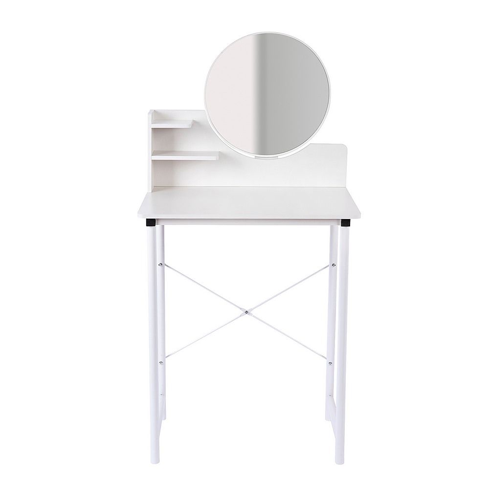 White Dressing Table with Mirror – Makeup Vanity Desk for Bedroom-Furniture > Sofas > Sofas & Sofa Beds-PEROZ Accessories