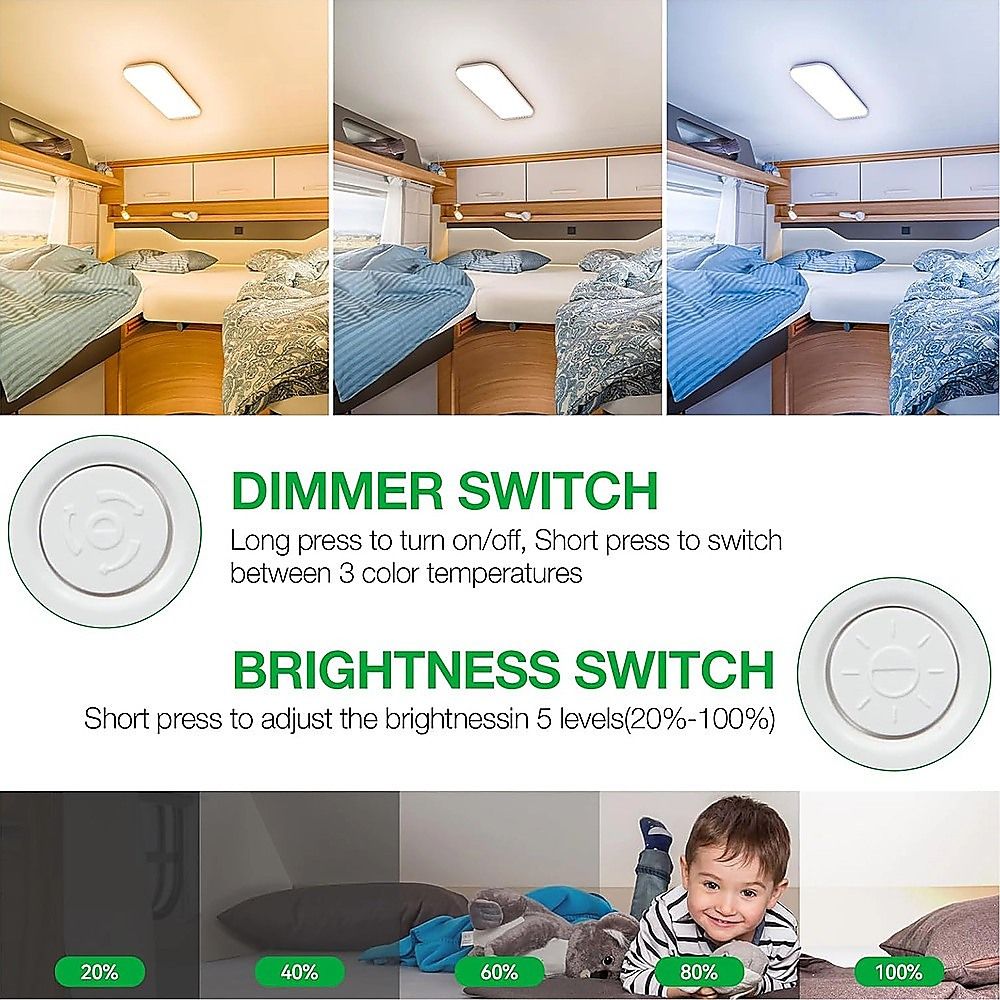 RV Caravan Interior LED Ceiling Light-Auto Accessories > Auto Accessories Others > Automotive Lights-PEROZ Accessories