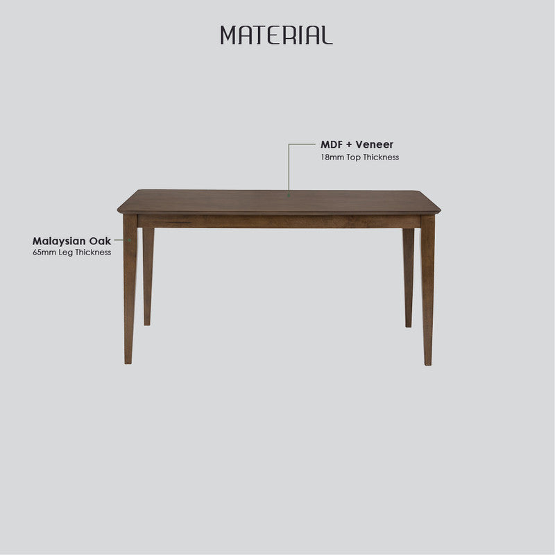 Allergo Dining Table 150cm Timber Dining Table - Natural-Furniture > Dining > Dining Tables-PEROZ Accessories