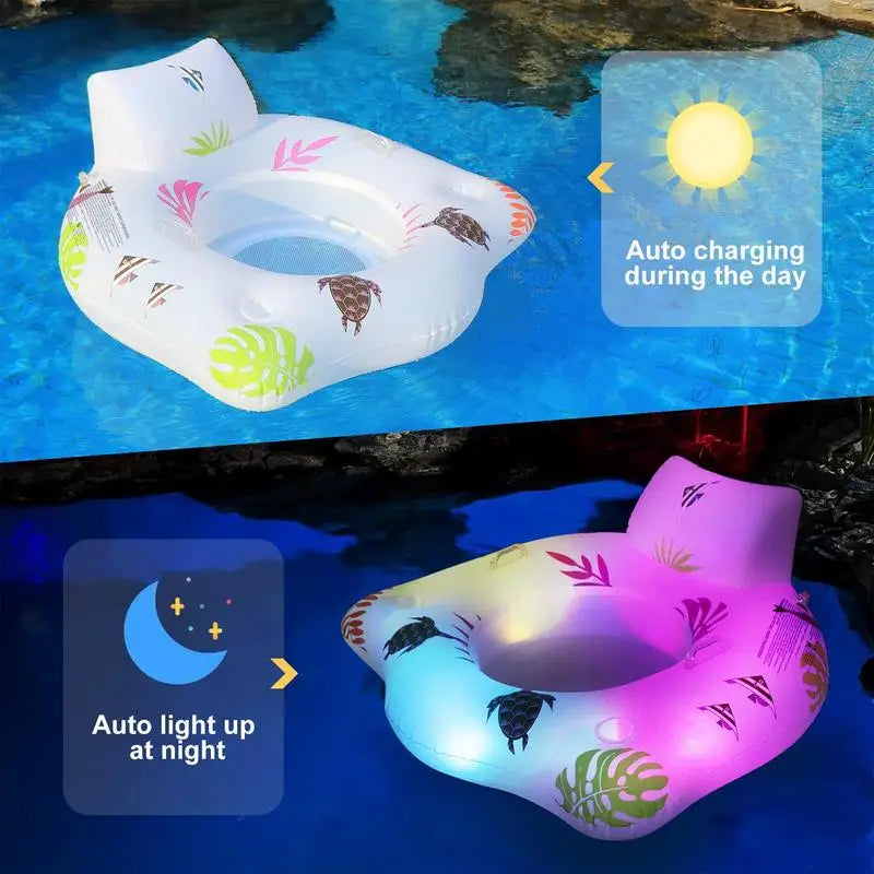 NNEOBA Light-up Inflatable Pool Float Chair-Outdoor Recreation > Camping > Camp Furniture-PEROZ Accessories