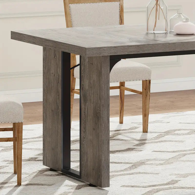 NNETMLT Rustic Rectangular Dining Table-Furniture > Dining > Dining Tables-PEROZ Accessories
