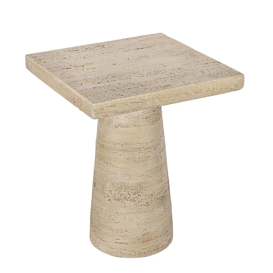 LOGAN CEMENT SQUARE SIDE TABLE-Furniture > Living Room > Side Tables-PEROZ Accessories