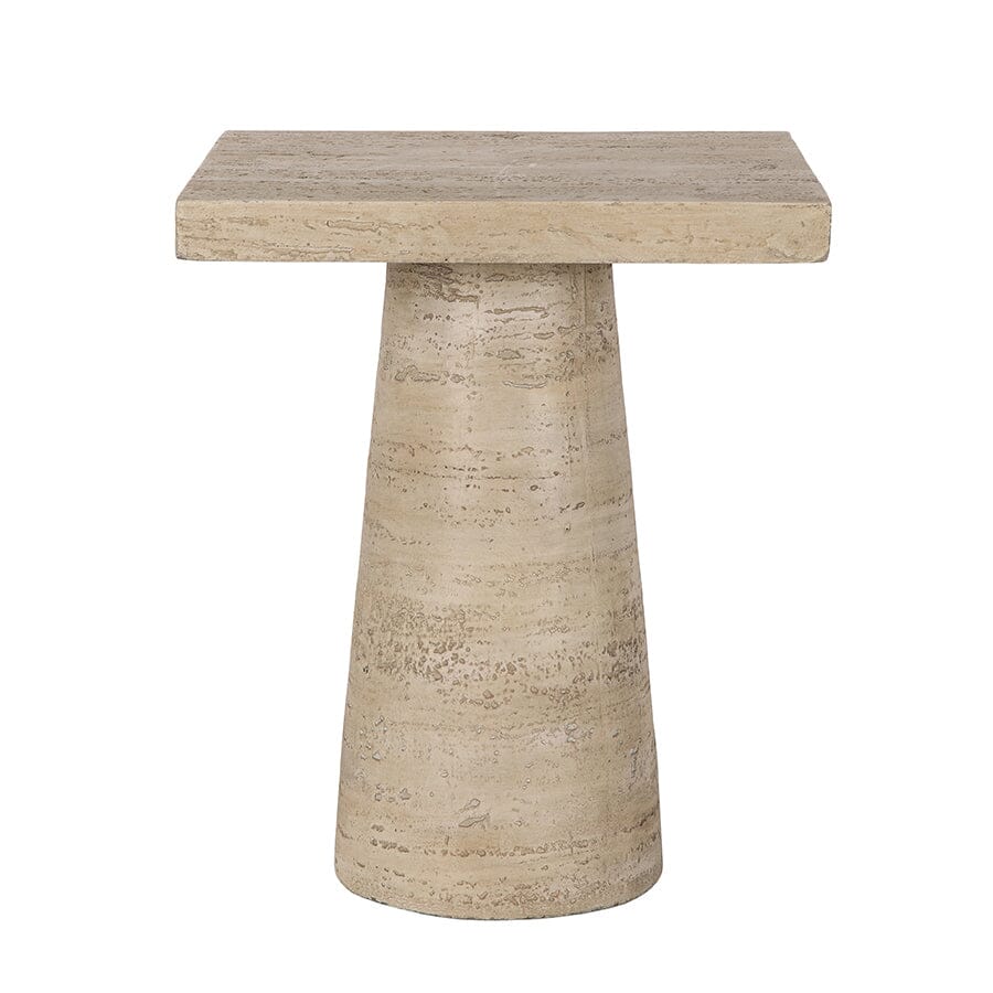 LOGAN CEMENT SQUARE SIDE TABLE-Furniture > Living Room > Side Tables-PEROZ Accessories