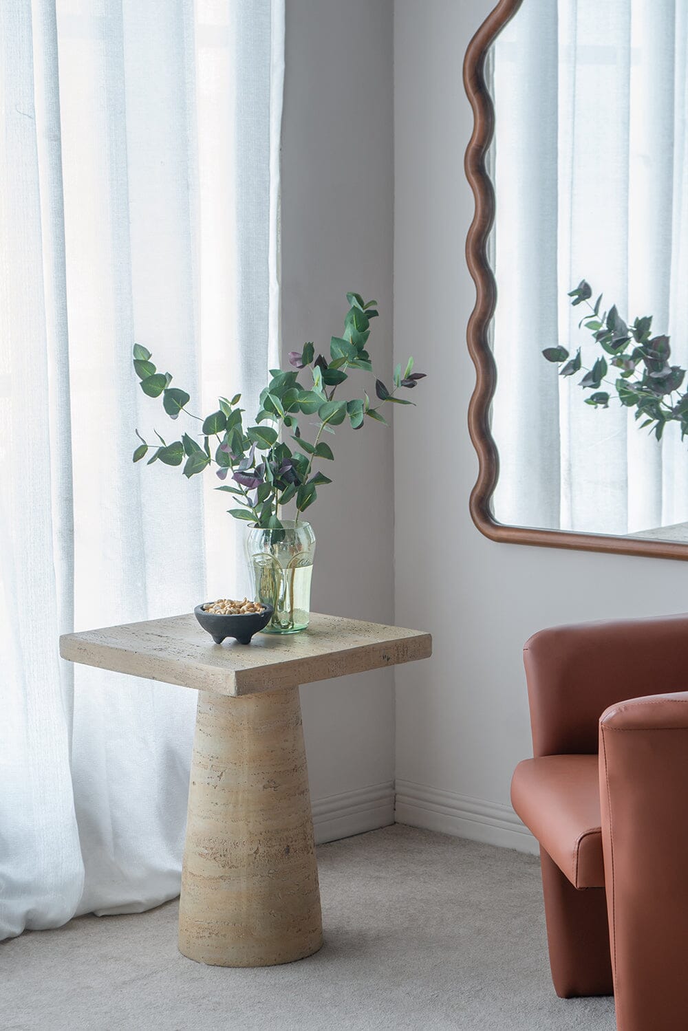 LOGAN CEMENT SQUARE SIDE TABLE-Furniture > Living Room > Side Tables-PEROZ Accessories