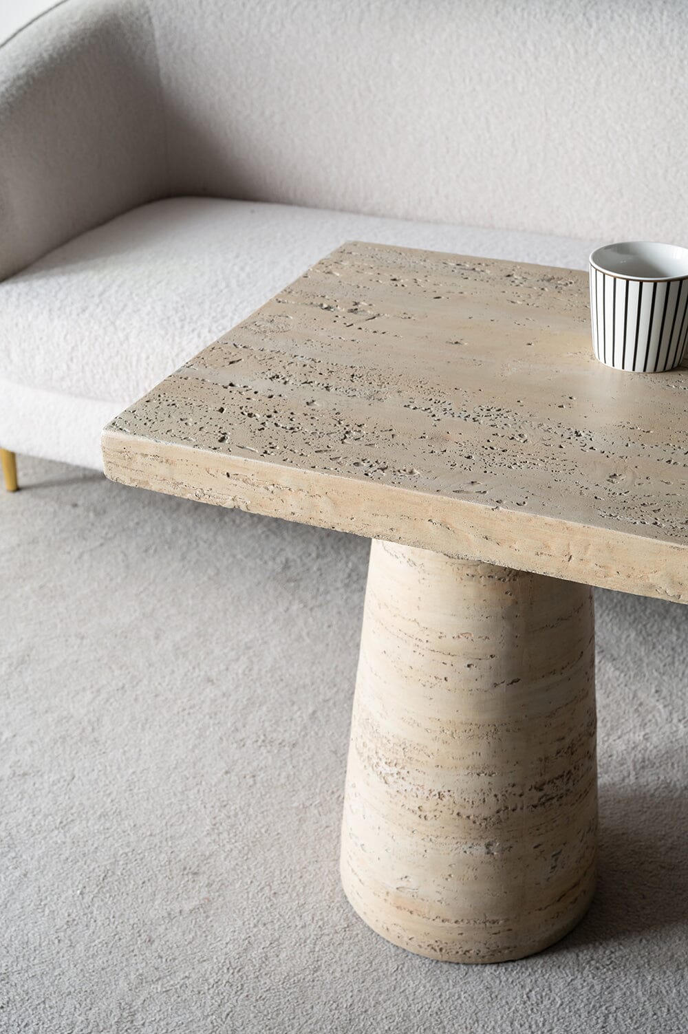 LOGAN CEMENT SQUARE SIDE TABLE-Furniture > Living Room > Side Tables-PEROZ Accessories