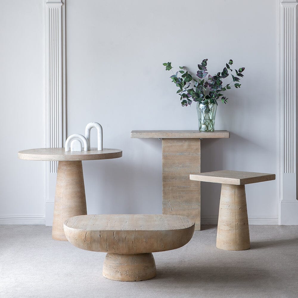 LOGAN CEMENT SQUARE SIDE TABLE-Furniture > Living Room > Side Tables-PEROZ Accessories