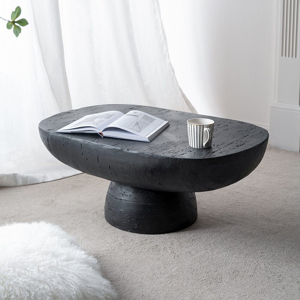 BLACK IS BACK CEMENT COFFEE TABLE-Furniture > Living Room > Coffee Tables-PEROZ Accessories