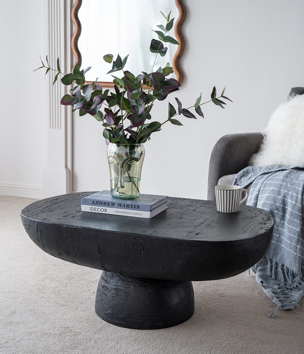 BLACK IS BACK CEMENT COFFEE TABLE-Furniture > Living Room > Coffee Tables-PEROZ Accessories