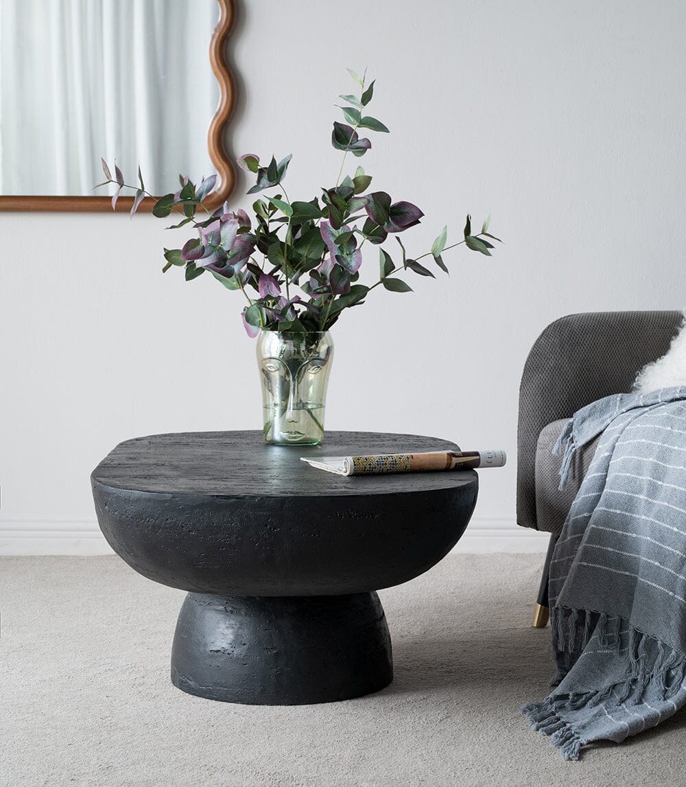 BLACK IS BACK CEMENT COFFEE TABLE-Furniture > Living Room > Coffee Tables-PEROZ Accessories