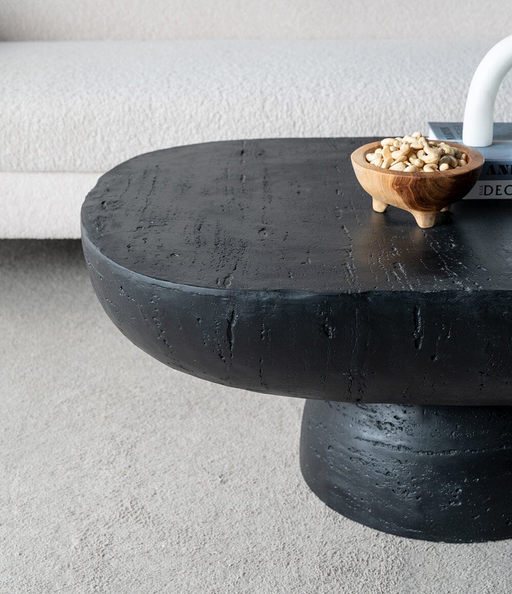 BLACK IS BACK CEMENT COFFEE TABLE-Furniture > Living Room > Coffee Tables-PEROZ Accessories