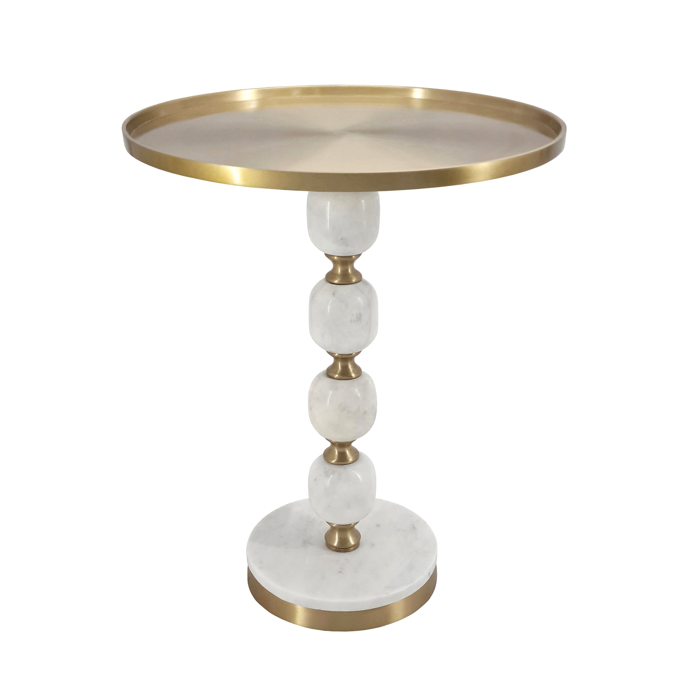 JESICCA MARBLE AND ALUMINUIM HAND MADE SIDE TABLE-Furniture > Living Room > Side Tables-PEROZ Accessories