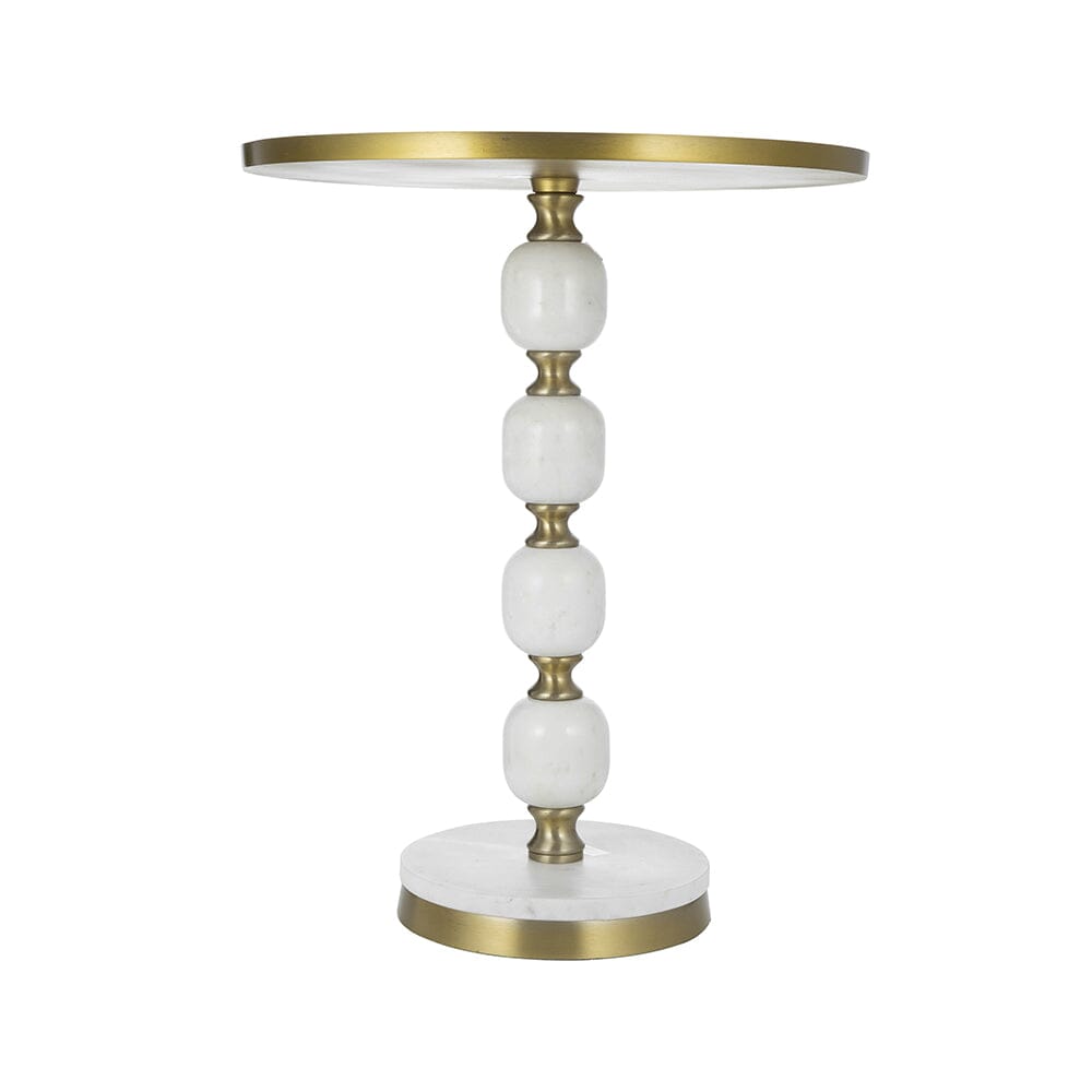 JESICCA MARBLE AND ALUMINUIM HAND MADE SIDE TABLE-Furniture > Living Room > Side Tables-PEROZ Accessories