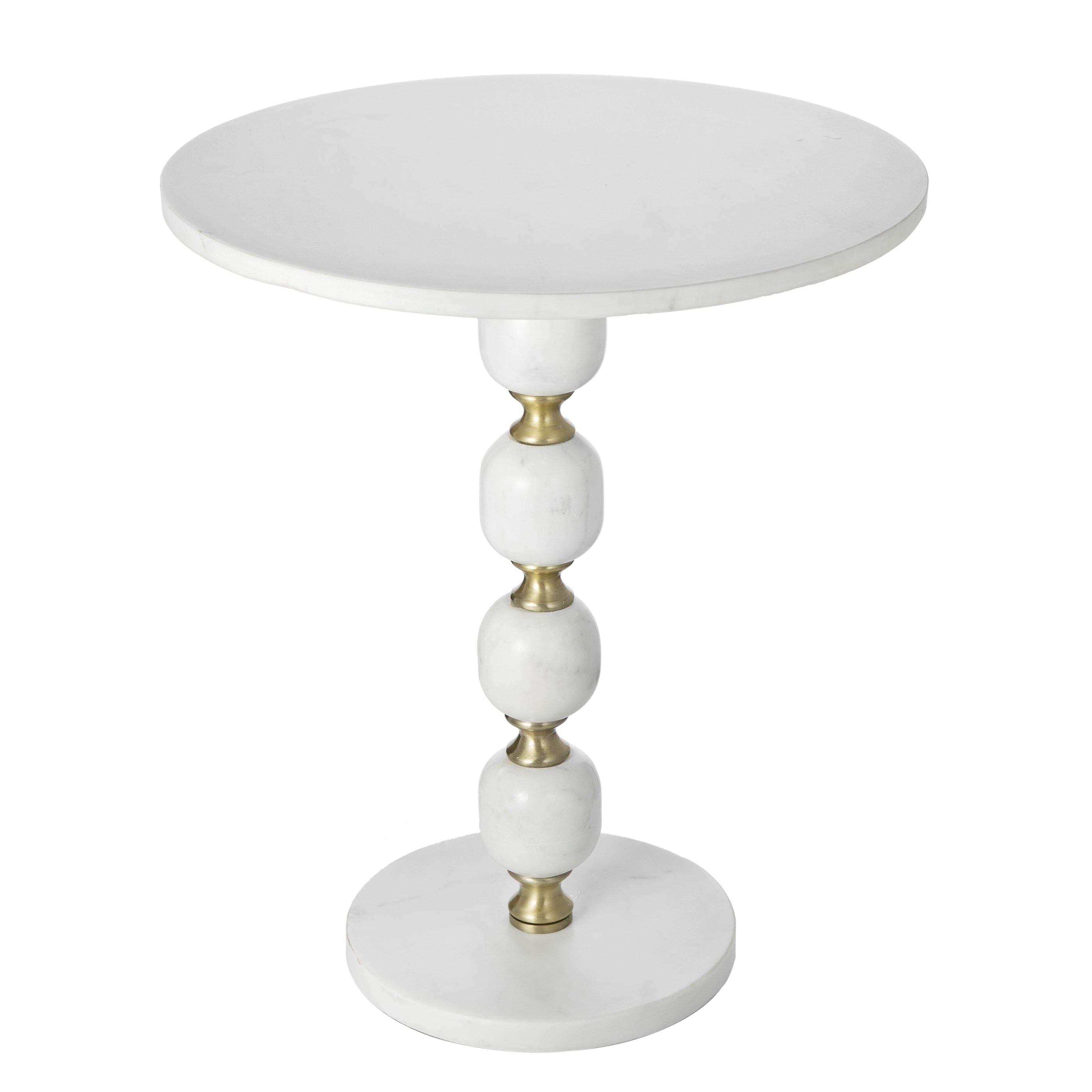 PEBBLE MARBLE AND ALUMINUIM HAND MADE SIDE TABLE-Furniture > Living Room > Side Tables-PEROZ Accessories