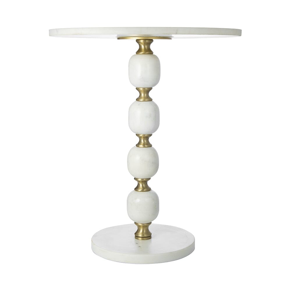 PEBBLE MARBLE AND ALUMINUIM HAND MADE SIDE TABLE-Furniture > Living Room > Side Tables-PEROZ Accessories