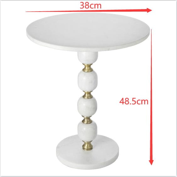 PEBBLE MARBLE AND ALUMINUIM HAND MADE SIDE TABLE-Furniture > Living Room > Side Tables-PEROZ Accessories