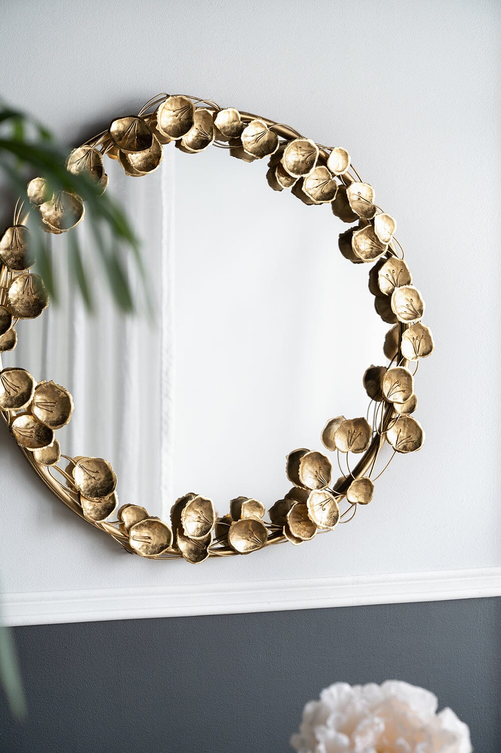 GOLD LEAF DESIGNER WALL MIRROR-Home & Garden > Decor > Mirrors-PEROZ Accessories