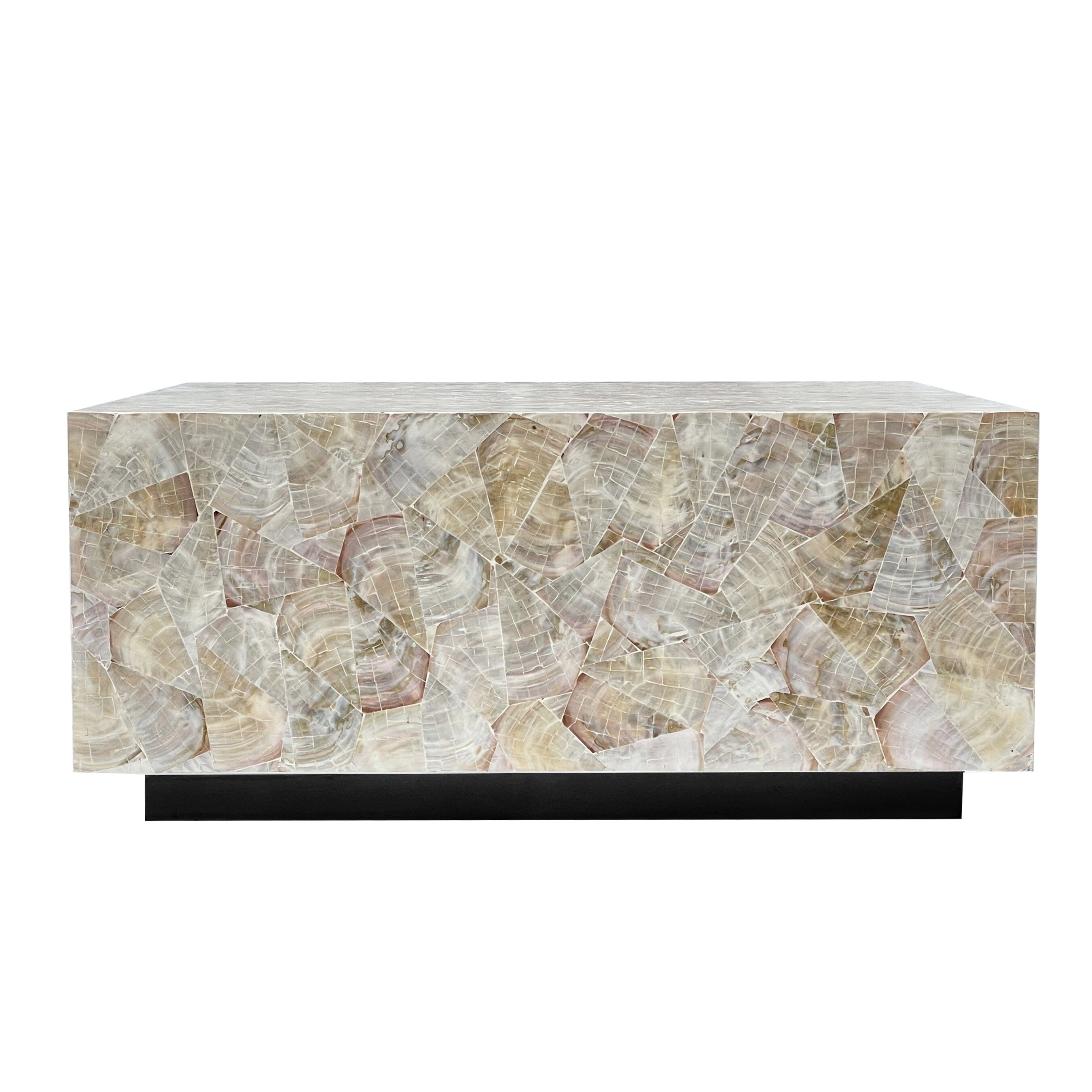 CLUSTER MOTHER OF PEARL HAND MADE COFFEE TABLE-Furniture > Living Room > Coffee Tables-PEROZ Accessories