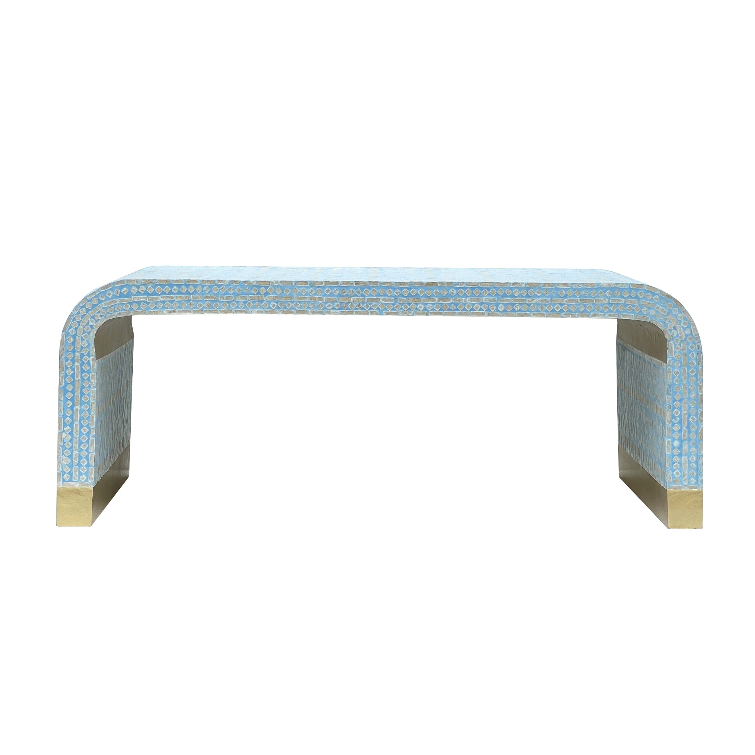 MOTHER OF PEARL MEDITERRANEAN BREEZE LOW PROFILE COFFEE TABLE-Furniture > Living Room > Coffee Tables-PEROZ Accessories