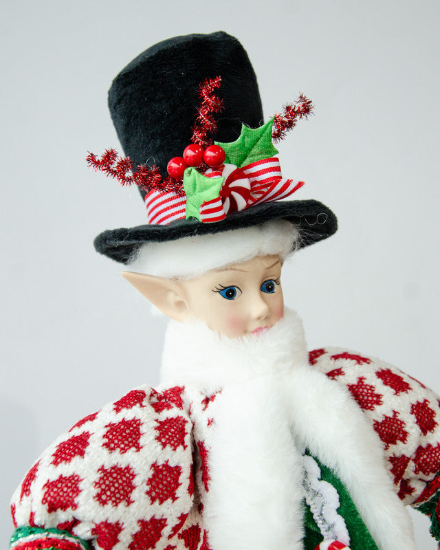 LUXURY CHRISTMAS CAROLLER ELF GREEN/RED 65CM-Occasions > Christmas > Christmas Trees-PEROZ Accessories