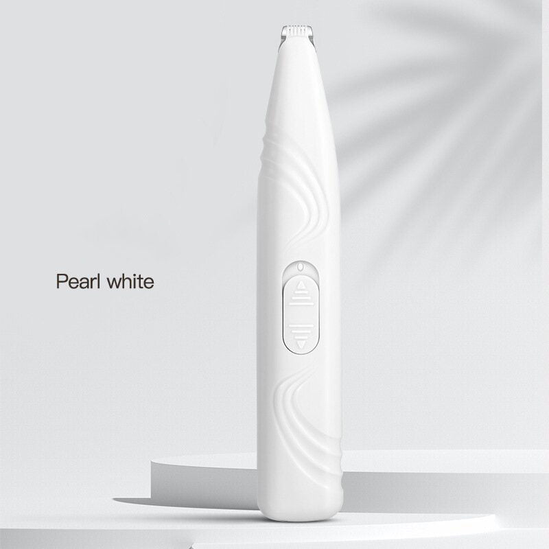 Pearl White Portable Pet Hair Trimmer with Precision Blade and Rechargeable Battery-Pet Care > Cleaning & Maintenance > Pet Grooming Supplies-PEROZ Accessories