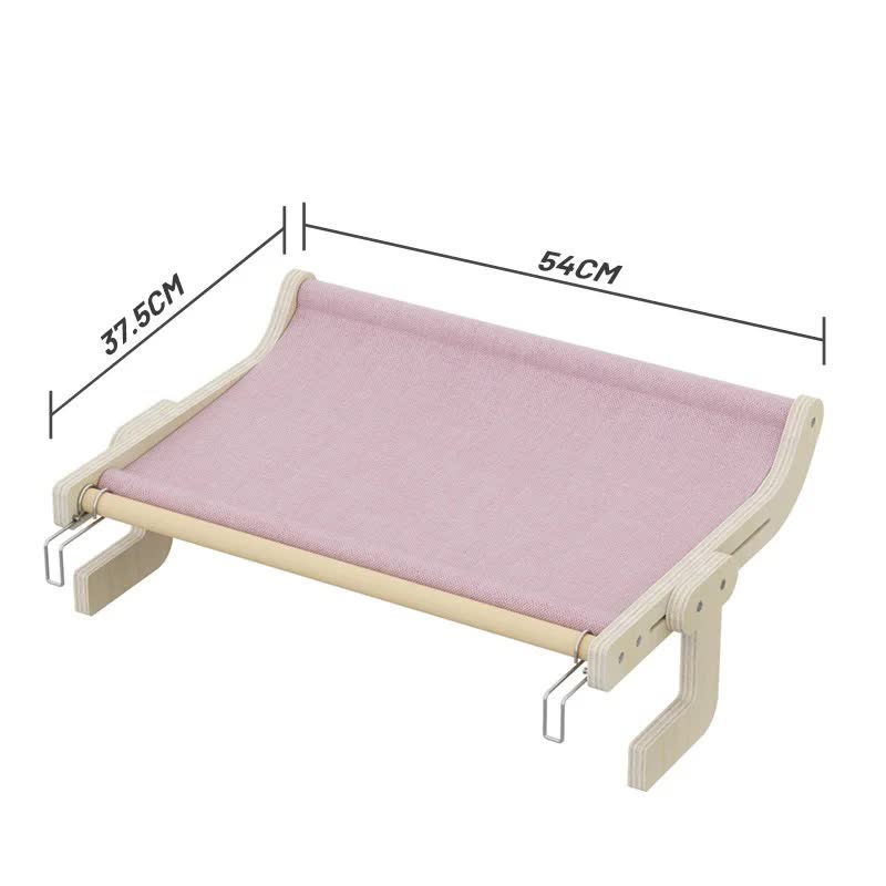 Wall-Mounted Cat Hammock Bed- Wooden Frame, Comfortable and Space-Saving Design for Pets-Pet Care > Cat Supplies > Cat Furniture-PEROZ Accessories