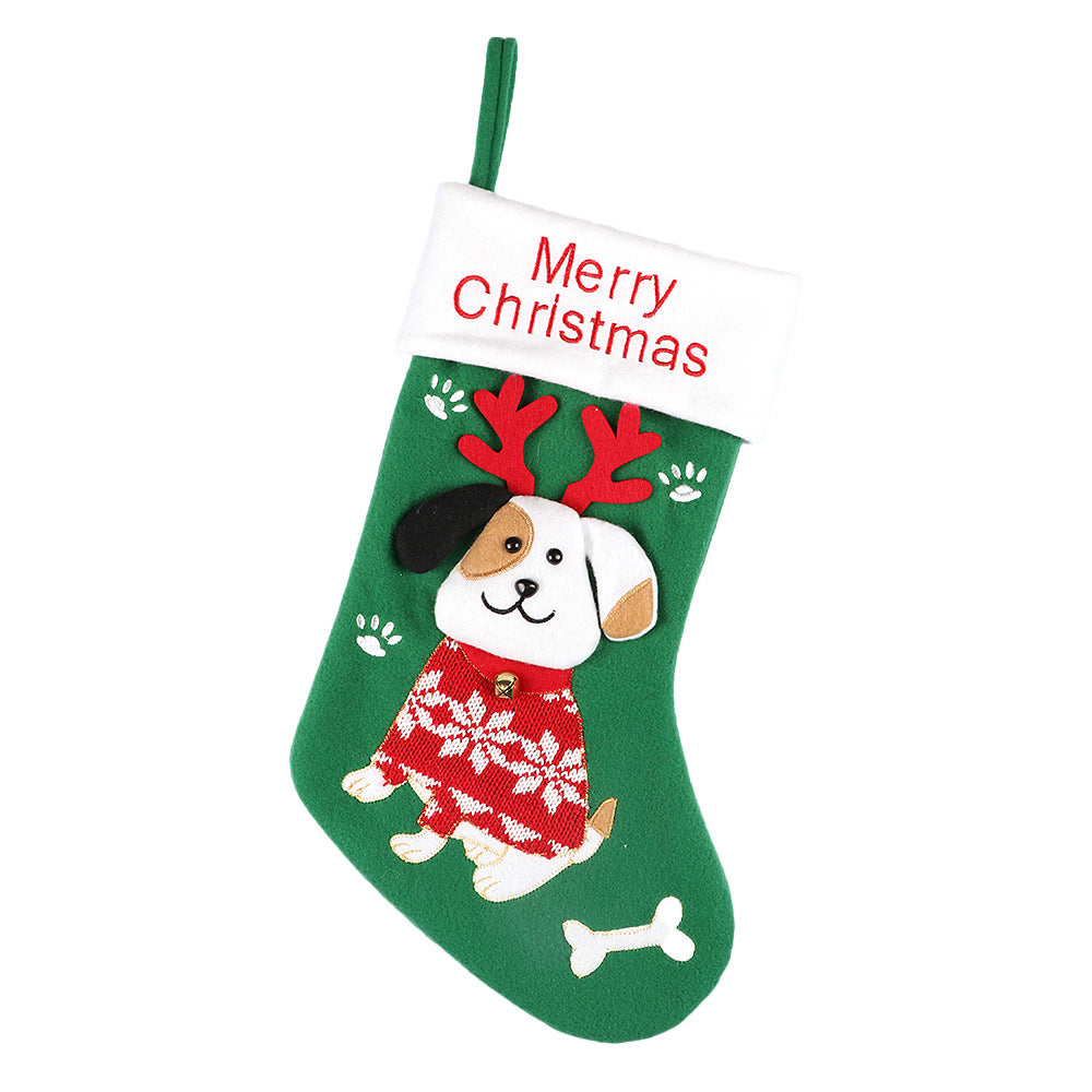 2pcs cute dog christmas stockings cartoon christmas socks gift bag christmas decoration socks christmas tree pendant-Occasions > Christmas > Christmas Decorations-PEROZ Accessories