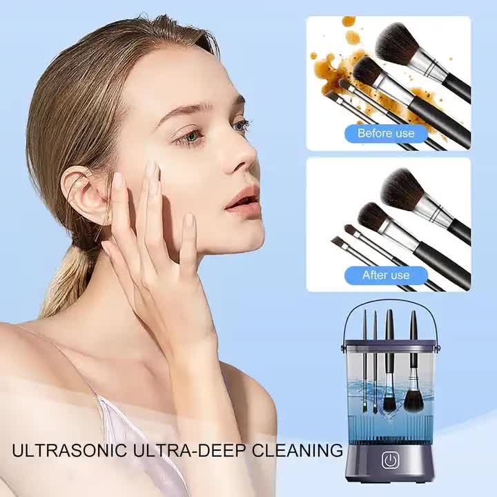 Electric Makeup Brush Cleaner with USB Rechargeable Design - Fast, Convenient Cleaning for All Brush Sizes(Black)-Health & Beauty > Cosmetic Storage > Makeup Organisation & Storage-PEROZ Accessories