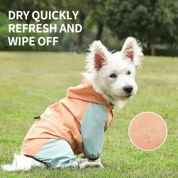 Waterproof Dog Raincoat with Hidden Leash Hole - Windproof and Comfortable for Outdoor Walks, Size:S (Back Length 20cm/7.87in, Bra 31cm/12.20in) Orange-Pet Care > Dog Supplies > Dog Apparel-PEROZ Accessories