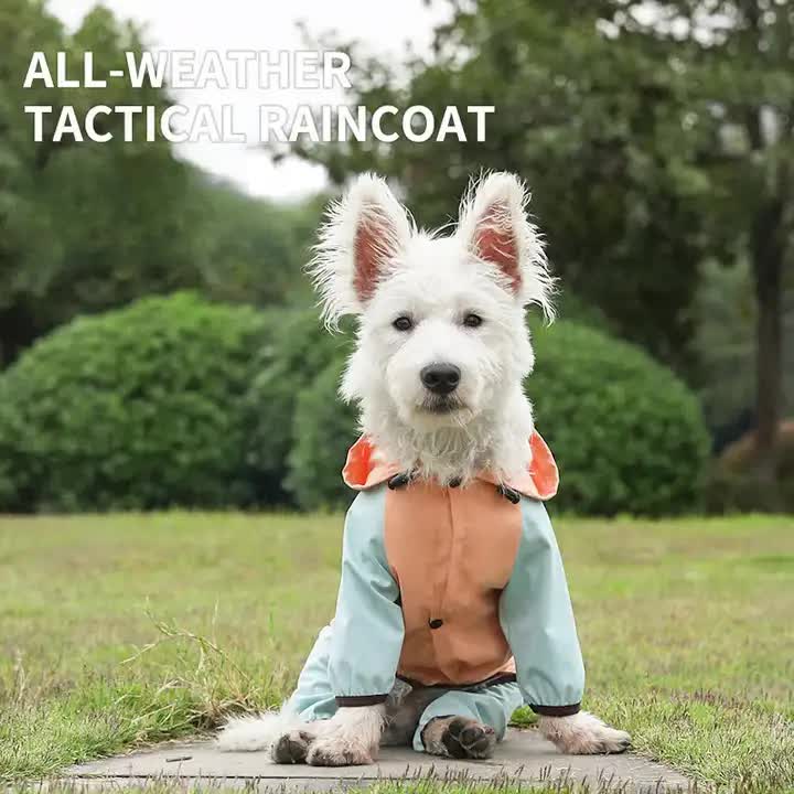 Waterproof Dog Raincoat with Hidden Leash Hole - Windproof and Comfortable for Outdoor Walks, Size:S (Back Length 20cm/7.87in, Bra 31cm/12.20in) Orange-Pet Care > Dog Supplies > Dog Apparel-PEROZ Accessories