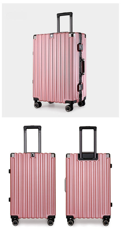 Aluminum Alloy Hard-Shell Suitcase with TSA Lock -20" Spinner Luggage in Pink-Home & Garden > Travel > Suitcases-PEROZ Accessories