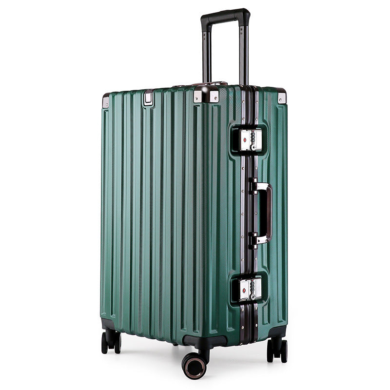 Aluminum Alloy Hard-Shell Suitcase with TSA Lock -22" Spinner Luggage in Green-Home & Garden > Travel > Suitcases-PEROZ Accessories